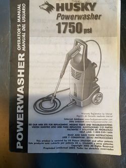Husky 1750 Power Washer Owner’s Manual