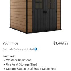 Keter Newton Shed 7.5 ft . x 7. ft, New In Box, in Costco $1450