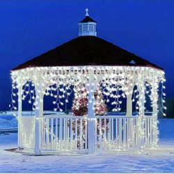 1280 Led Icicle Christmas Lights Outdoor Decorations 131 FT 8 Modes Timer IP44 Waterproof Christmas String Lights Changing LED Curtain Fairy Lights fo