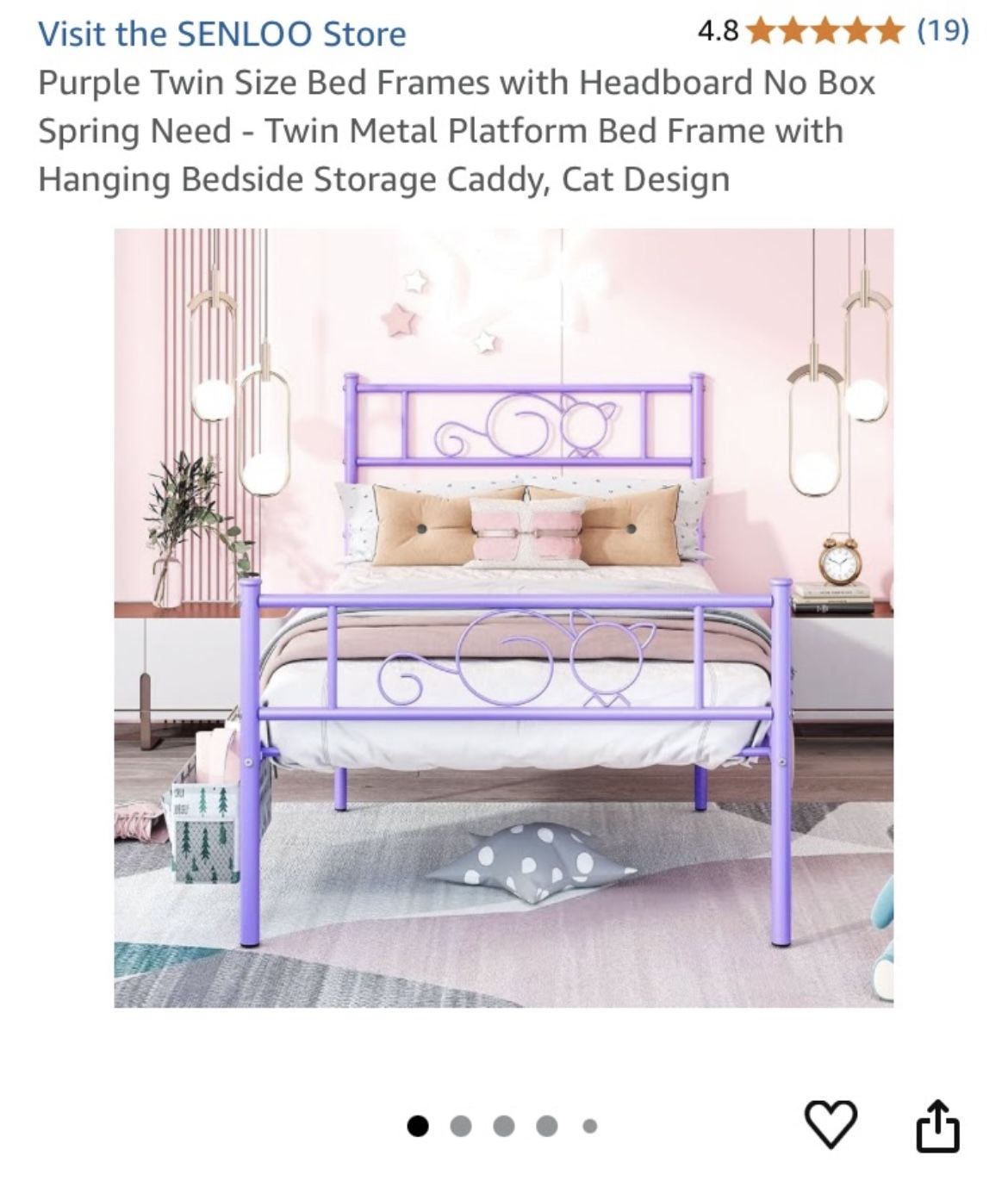 Purple Metal Twin Bed Frame