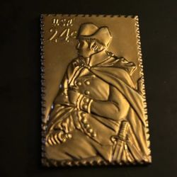 Washington Delaware Crossing 24 Cent Stamp (22k Gold Plated)