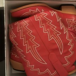 Red Knee High Cowboy Boots Still In Box - IN PERSON ONLY