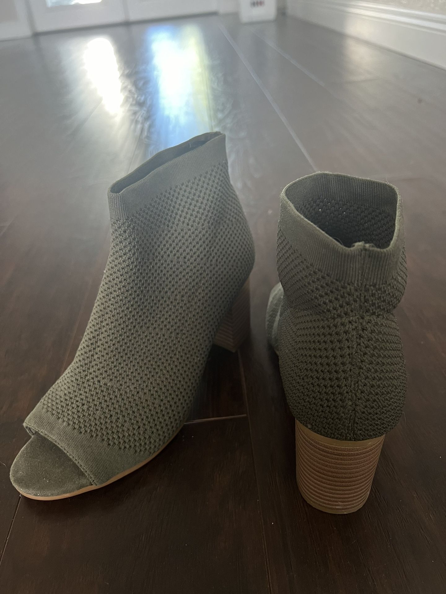 Green Boot Heels $10