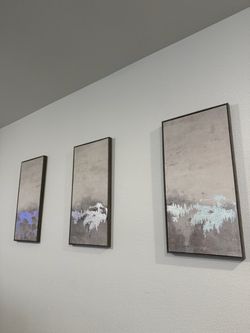 3 piece gray canvas set