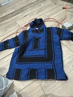 Blue and Black Baja Hoodie Pullover