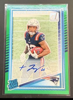 TreVeyon Henderson Donruss Rated Rookie Auto Green