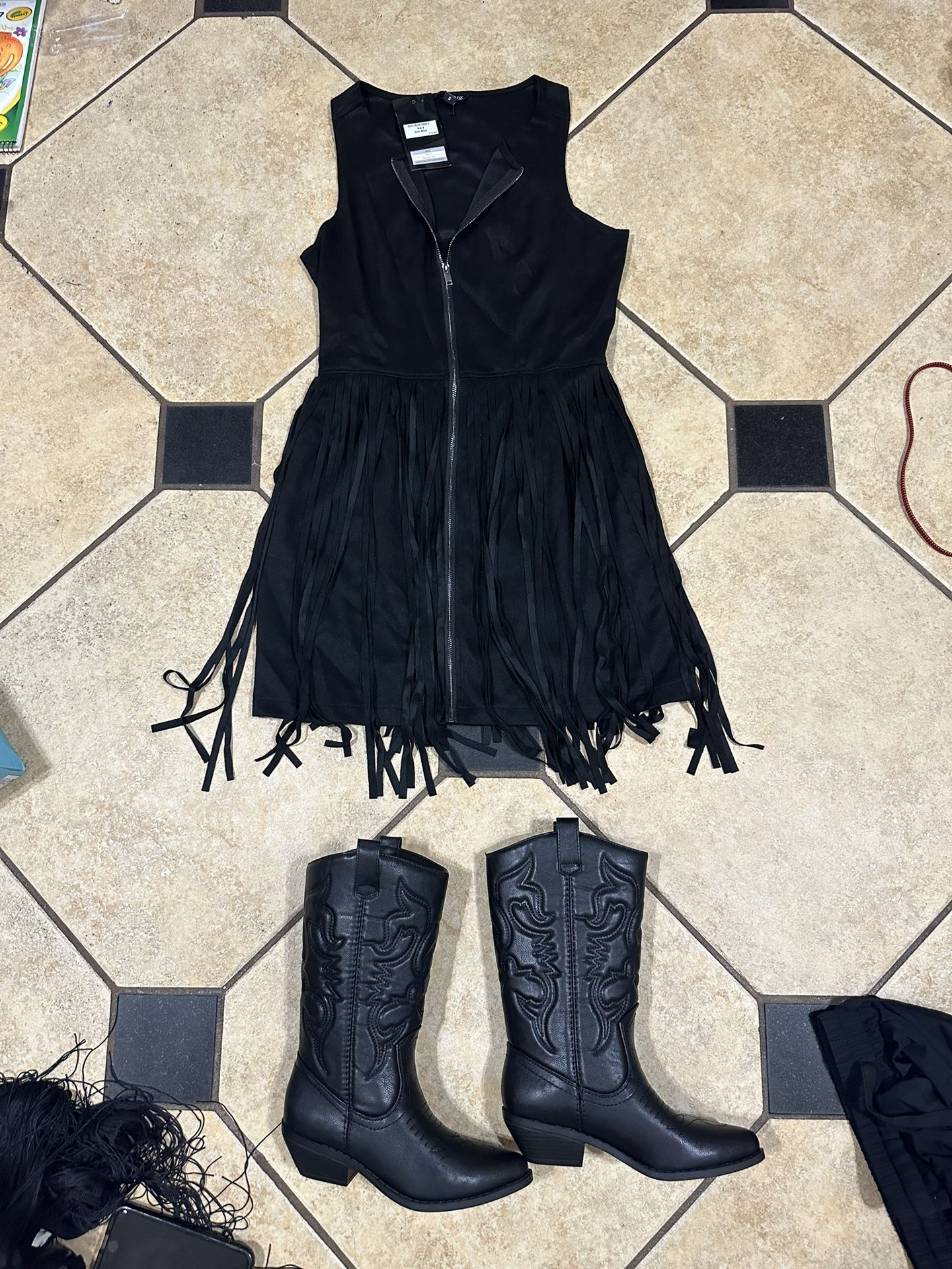 BRAND NEW SIZE SMALL FRINGE DRESSES AND Size 5.5 Women’s Western Rodeo Wear!!! $45 And $40 Dollars 