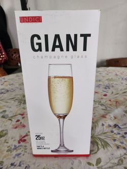 NEW Undici Giant Champagne Glass – Holds 25 oz (Whole Bottle) – In Box
