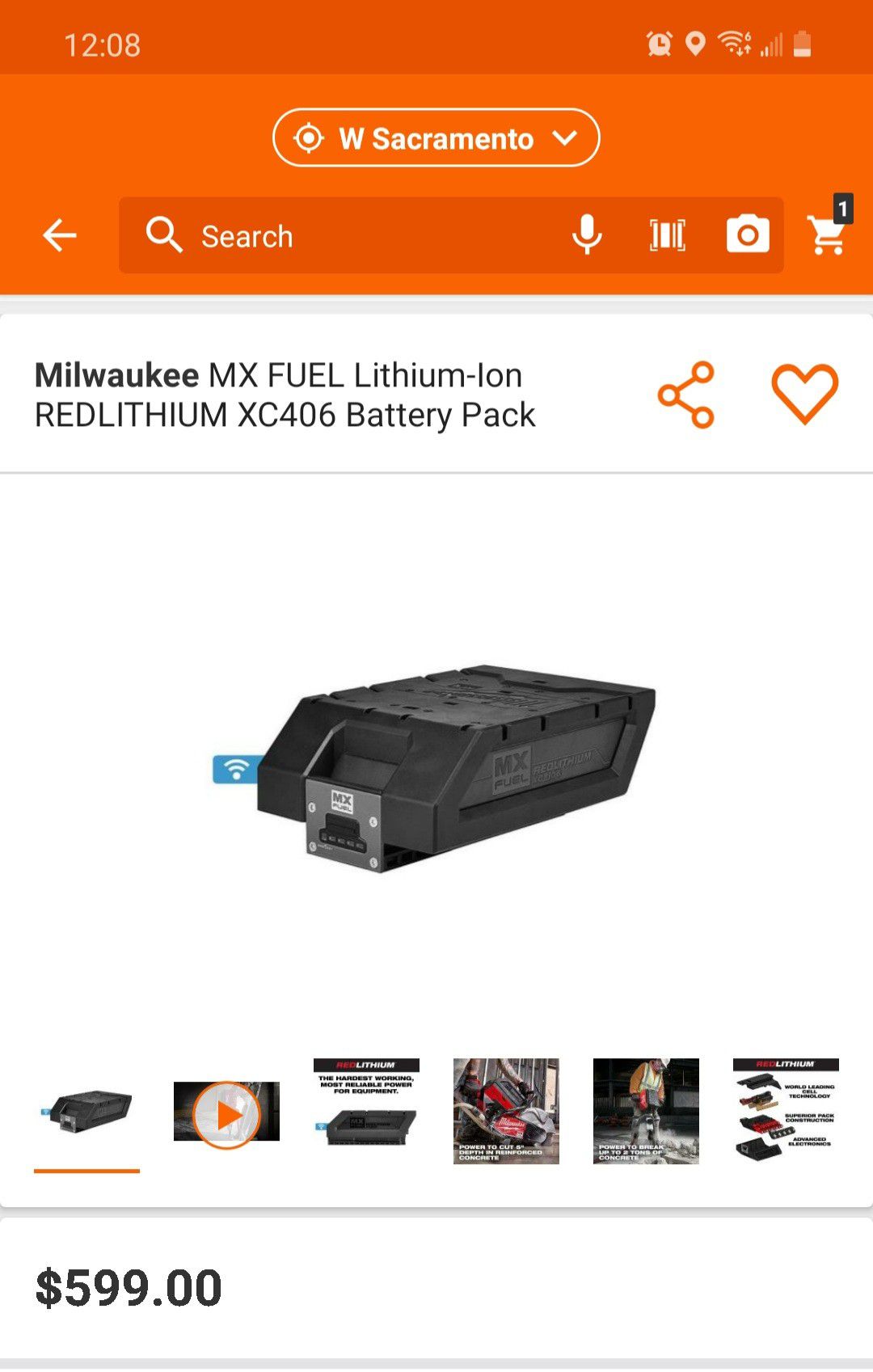 NEW!!!! Milwaukee MX FUEL Lithium-Ion REDLITHIUM XC406 Battery Pack