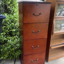 Filing cabinet and lawyers book case with glass doors