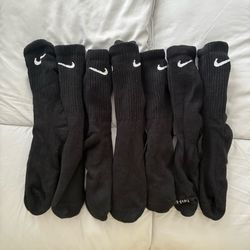 Nike Crew Socks, Black, Size Medium