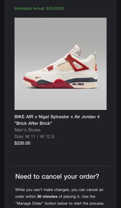 Jordan 4 Retro OG Nigel Sylvester Brick After Brick Size 11