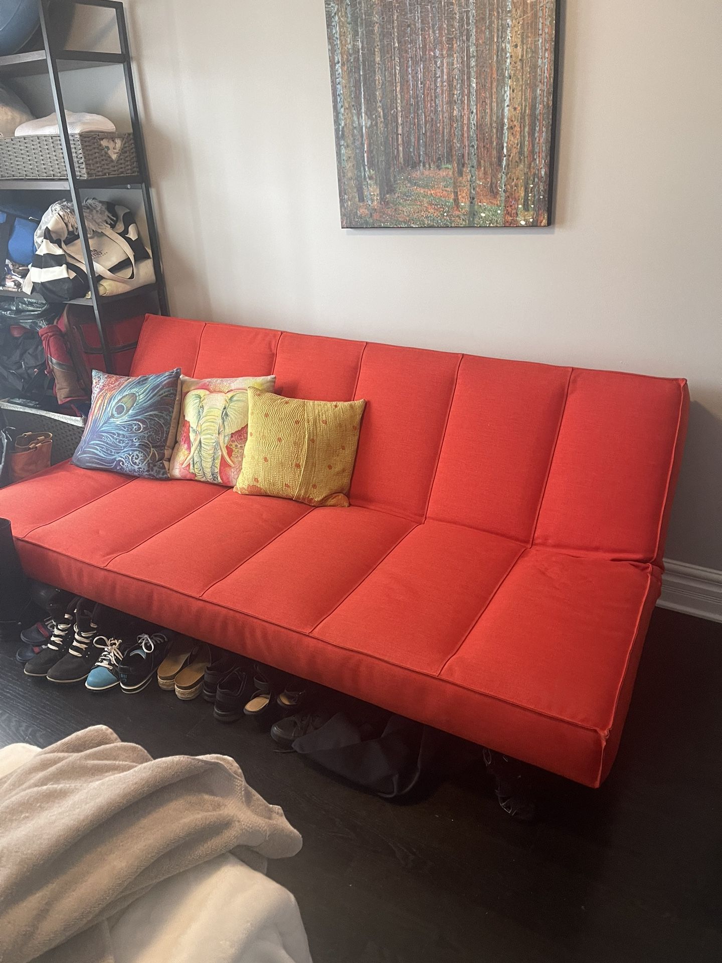 Cb2 Sofa/futon Sleeper Red for Sale in Chicago, IL - OfferUp