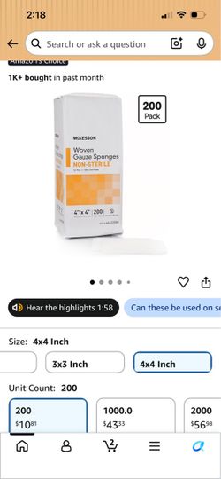 McKesson Non-Sterile Woven Gauze Pads, 4 x 4 in, 200 ct 12-Ply 100% Cotton Breathable Woven Gauze Sponges for Wound Care & First Aid Medical Supplies