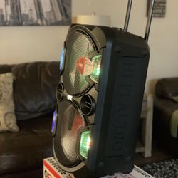 Dual 10” Bluetooth rechargeable Party Speaker With Microphone And LED Lights 🔊🎤🎶
