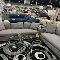 Duck Feather sofa Love ! Grey & Cream In Stock! 