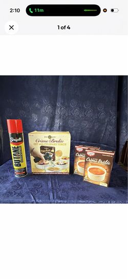 Dean Jacobs Creme Brulee Torch/4Bowls W/Butane Refill, 2-4 pks Dr Oetker Mix