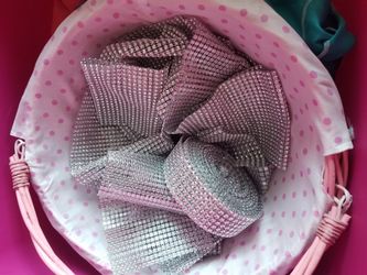 Bin of wedding/event decorations