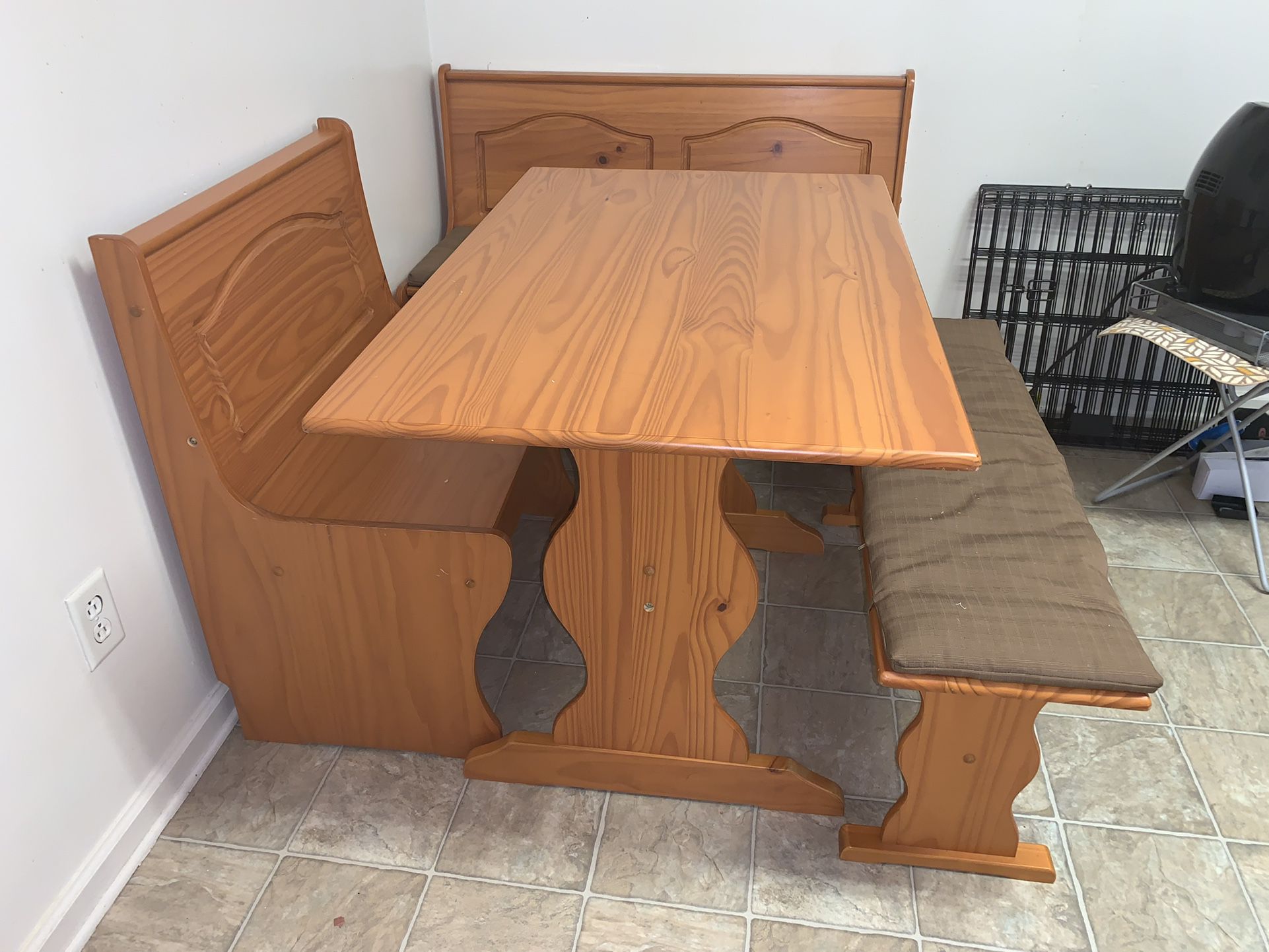  **$60** Dining Room Set Corner Table With Benches And Storage Space 