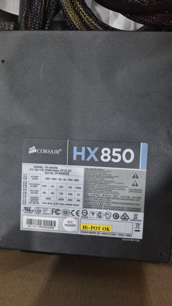 Corsair Hx 850 Blue Label