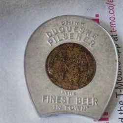 Duquesne Pilsener Beer 1941 Good Luck Token