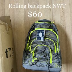 Kids PB Teen Rolling Backpack NWT 