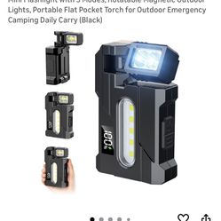 G5 Rechargeable EDC Flashlight, 400 Lumens Brightness Mini Flashlight with 3 Modes, Rotatable Magnetic Outdoor Lights, Portable Flat Pocket Torch for 