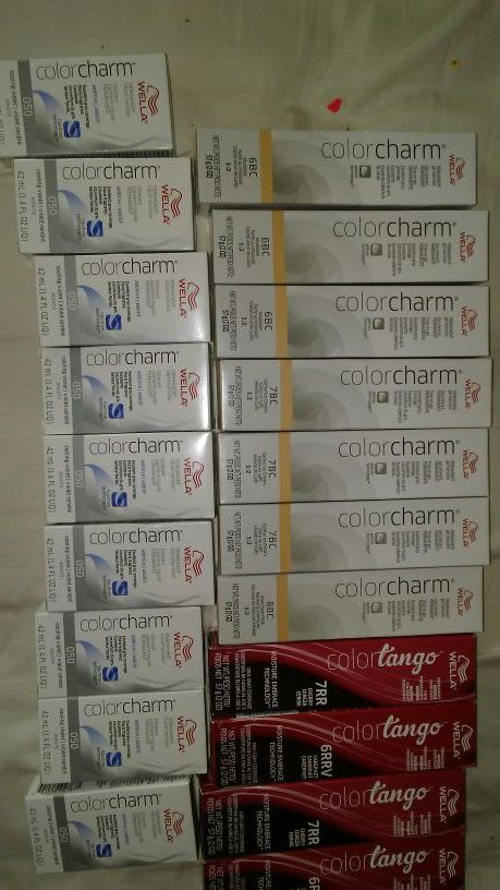 Wella color charm permanent gel color. 6bs. 7bc. 8bc. Cooling violet 050
