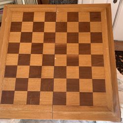 Chess Wood Board Big Checker Game Foldable Portable