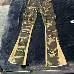 Camo stacked pants, size 30