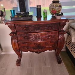 ANTIQUE 3 DRAWER CABINET - SOLID WOOD