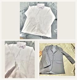 Boys Dress Shirt and Suit Jacket Set