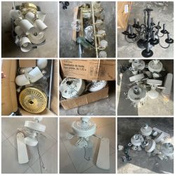 5 Fans  with Chandelier and several light fixtures 