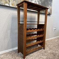 40 Inch Tall KENDALL-JACKSON Solid Wood 24 Wine Bottle & Wine Glass Rack
