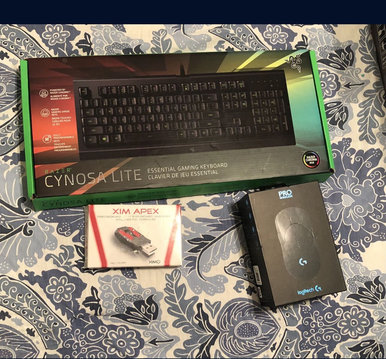 XIM apex , Logitech G Pro Mouse , And Razer Keyboard 