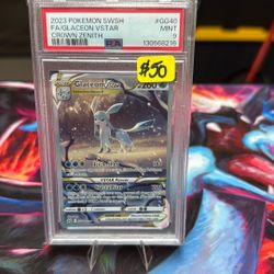 PSA 9 2023 POKEMON SWSH FA/GLACEON VSTAR CROWN ZENITH 