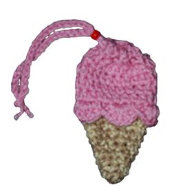 Crocheted Mini Ice Cream Cone Purse