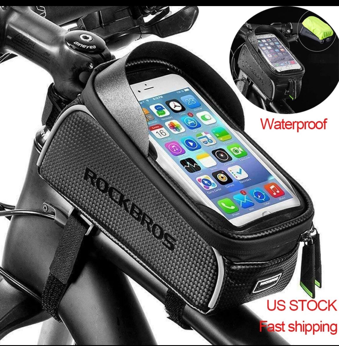 ROCKBROS Bike Front Top Tube Frame Bag Waterproof Cycling Phone Case 