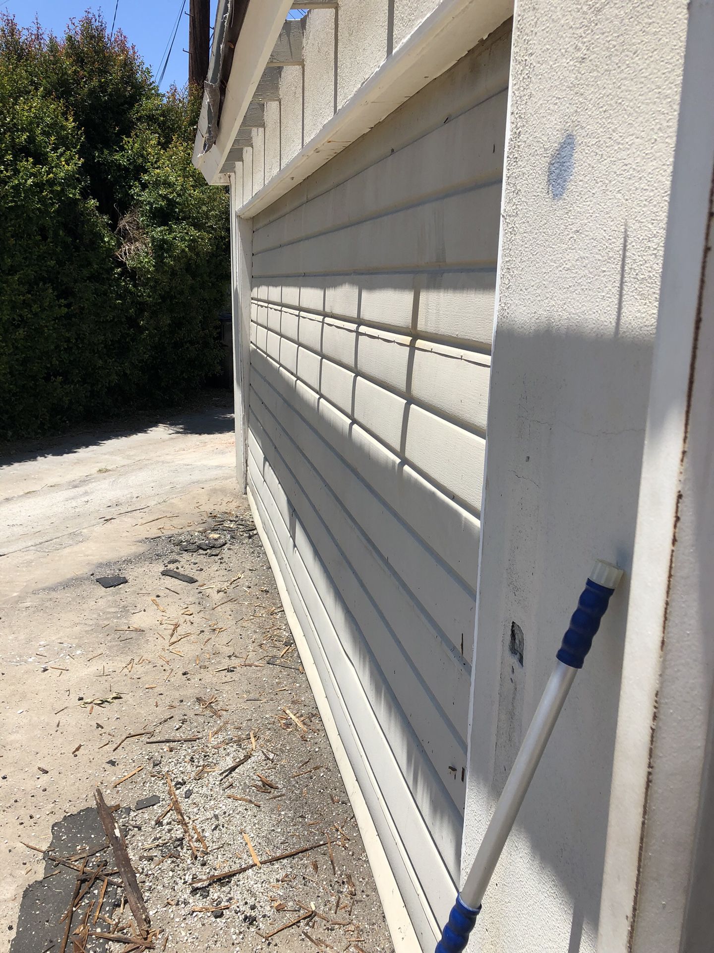 Garage door with opener