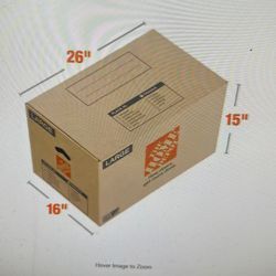 Set of 10 large moving / packing boxes originally from The Home Depot.