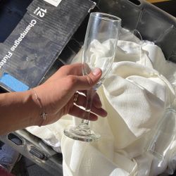50 Glass Champagne Flutes