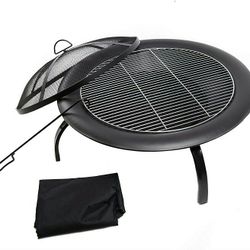 Wood Burning 28“ Steel BBQ Grill Folding Fire Pit