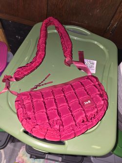 Rainbow and iris purse - red