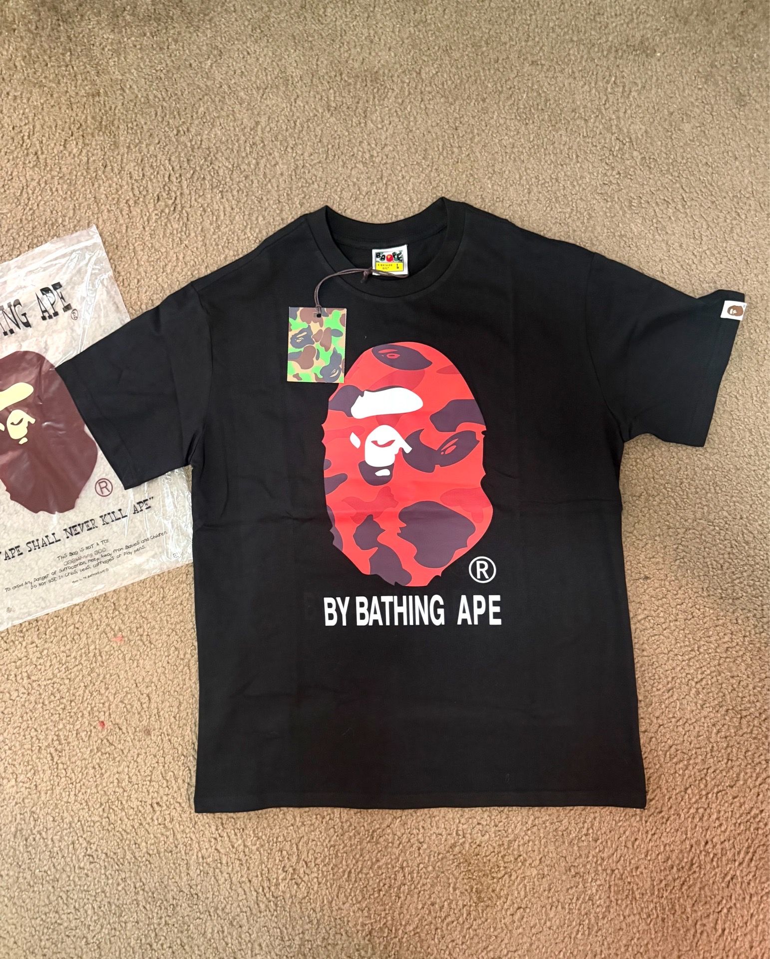 Black BAPE Graphic T-Shirt - Size Medium