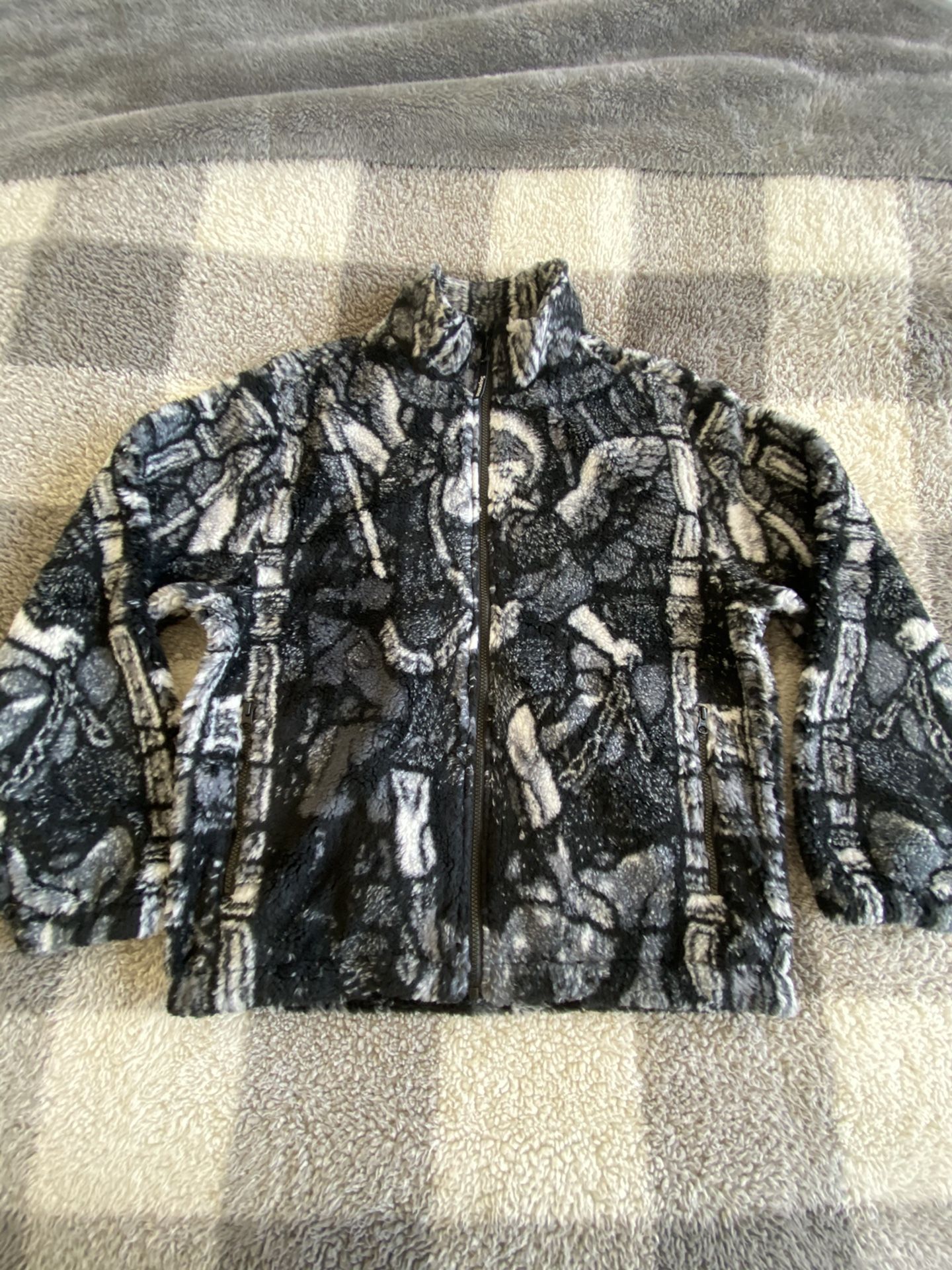 Supreme Saint Michael Fleece Jacket Medium Monochrome/Black