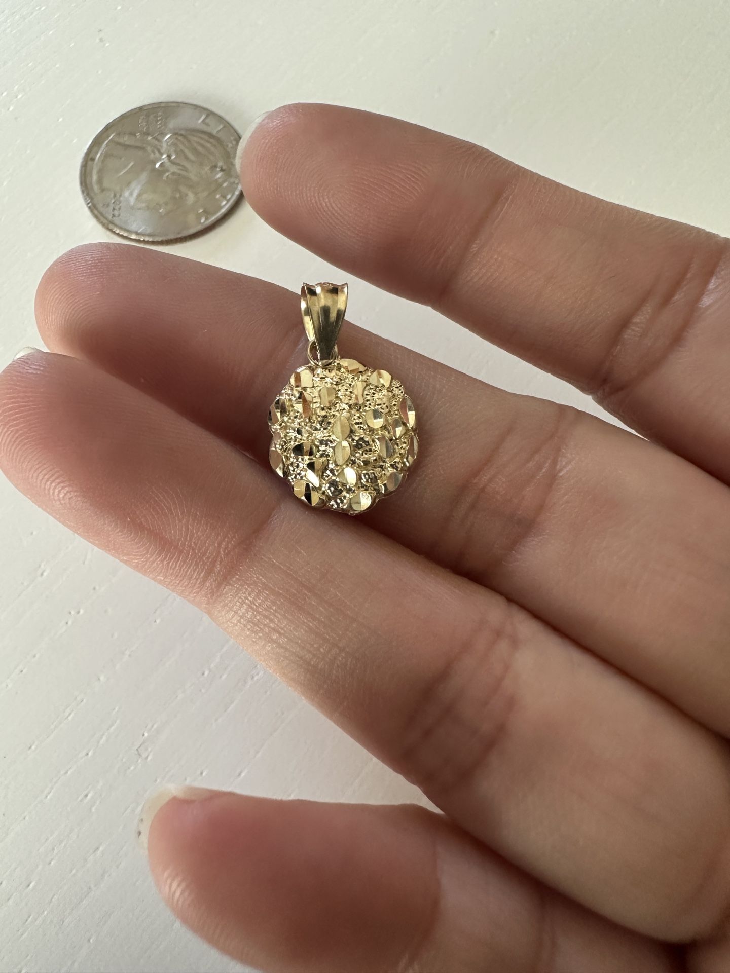 10kt Yellow Gold Nugget Pendant