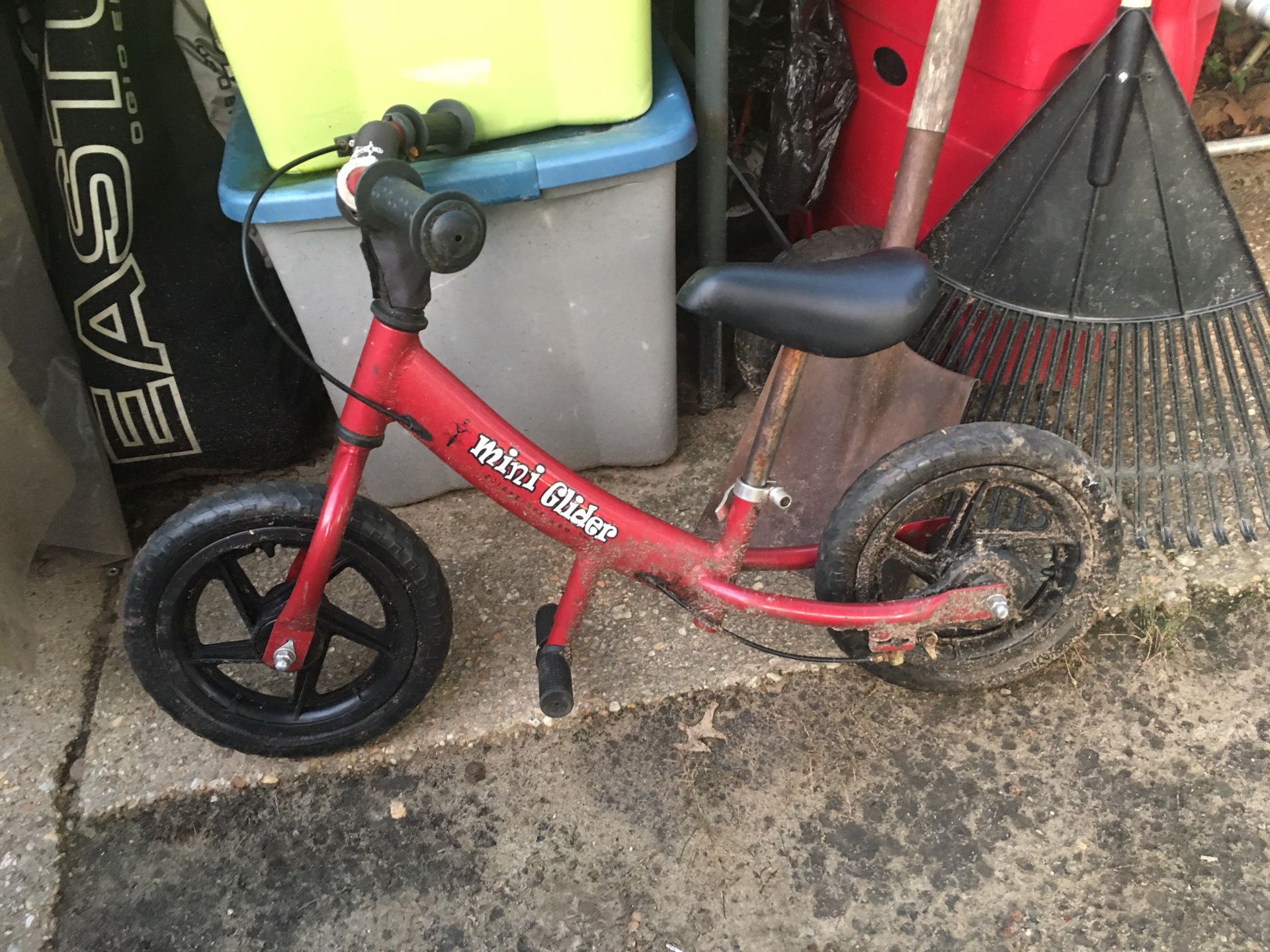 Kids mini glider bike on a $30 firm