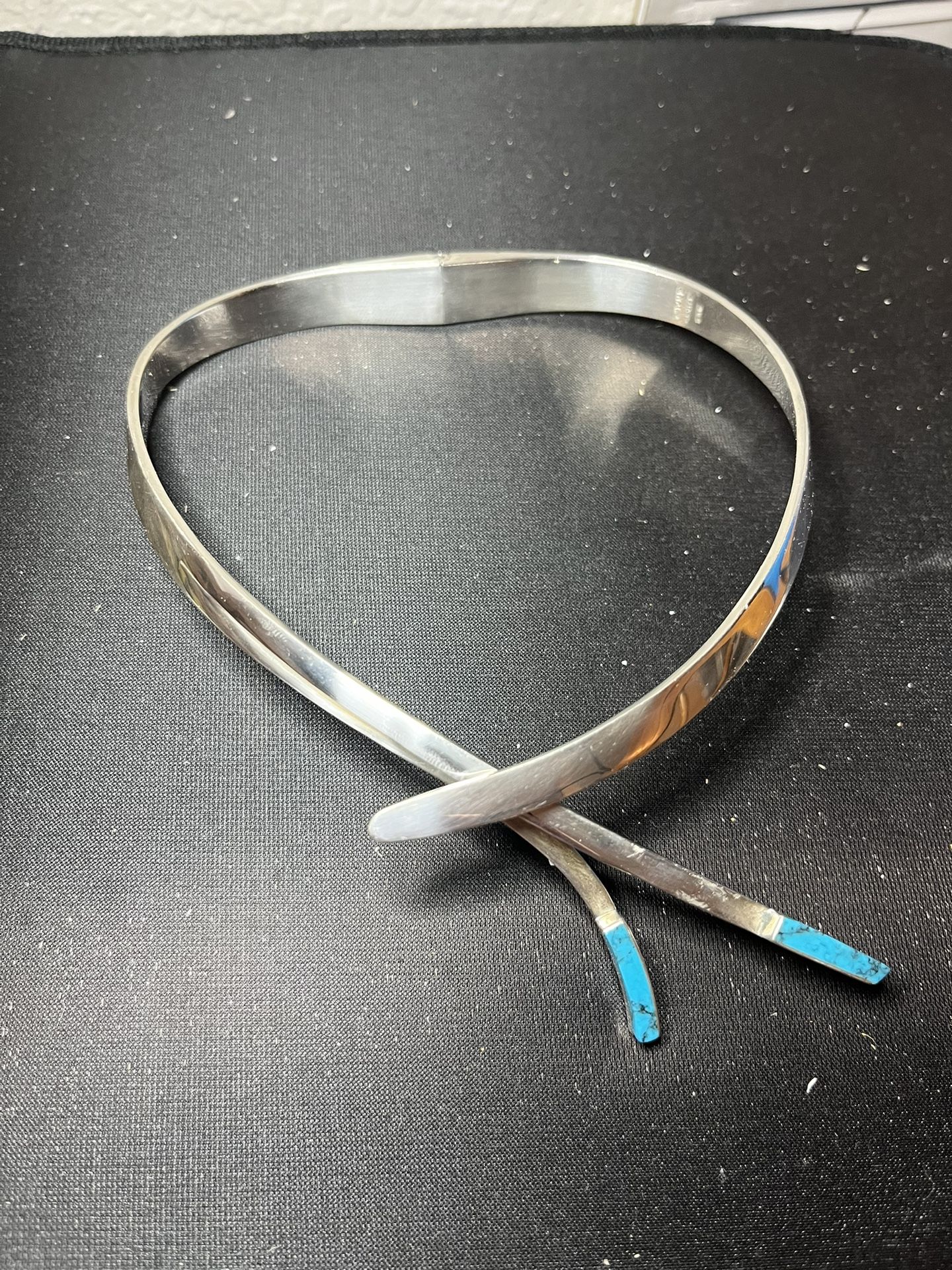 Sterling Silver and Turquoise Hinged Necklace