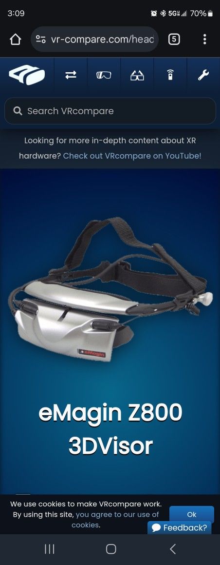 Vintage eMagin z800 Stereoscopic OLED Headset