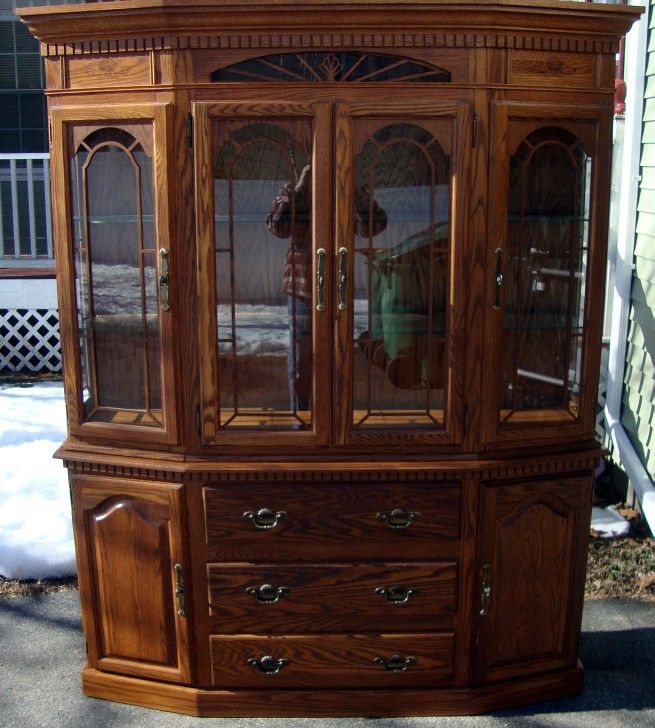 Solid Oak Hutch Cabinet 